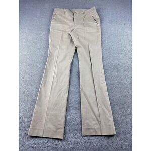 IENA Chino Pants Women 38 Tan Flared Leg Cotton Japan Made Satin Trim Grunge
